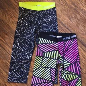 A pair of Nike pro cropped training pants